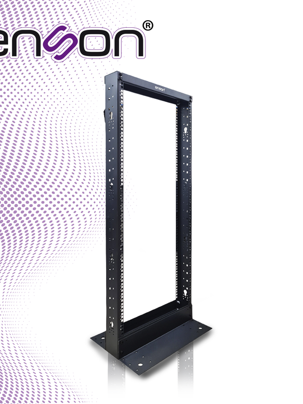 Rack Vertical Enson Ens-rack248 De 25ur Dos Postes Empotrable Ideal Para Montaje De Equipos De Red Y Cableado Estructurado, Compatible Con Todos Los Accesorios De Racks Y Gabinetes Enson