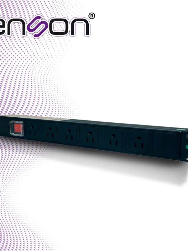 Barra Multicontactos Pdu Enson Ens-pdu6 Horizontal 1ur Boton De Encendido Y Apagado 6 Contactos Frontales Tipo Nema 5-15r Voltaje 110vca 50/60hz