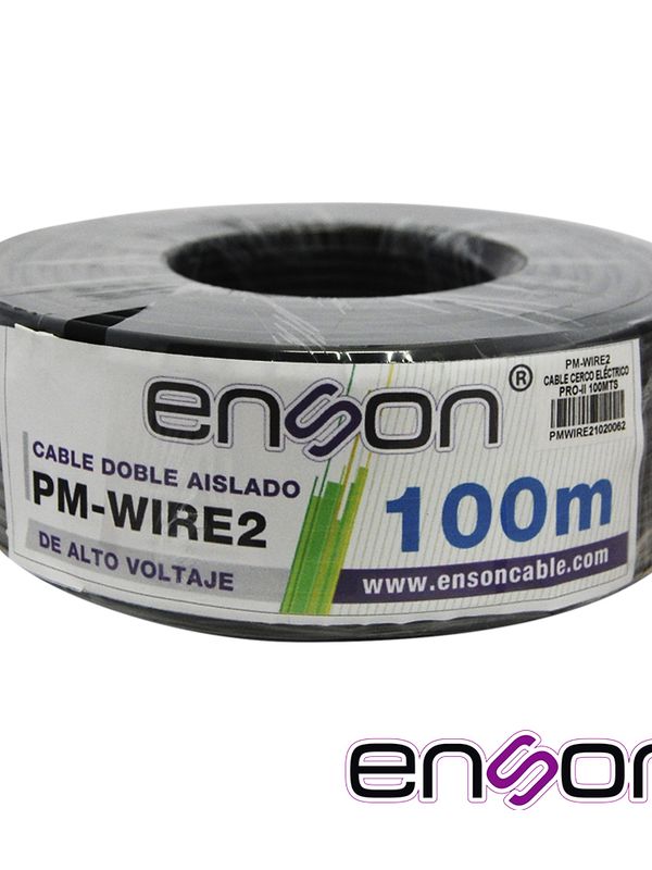 [EI300ENS01] CABLE DOBLE AISLADO ENSON PM-WIRE2 PARA CONEXION DE CERCAS ELECTRIFICADAS, DOBLE AISLANTE PARA MEJOR PROTECCION EN INSTALACION, BOBINA DE 100 METROS, CONEXION PARA ENERGIZADOR Y LINEAS DE ALTA TENSION, COMPATIBLE CON TODOS LOS ENERGIZADORES YONUSA