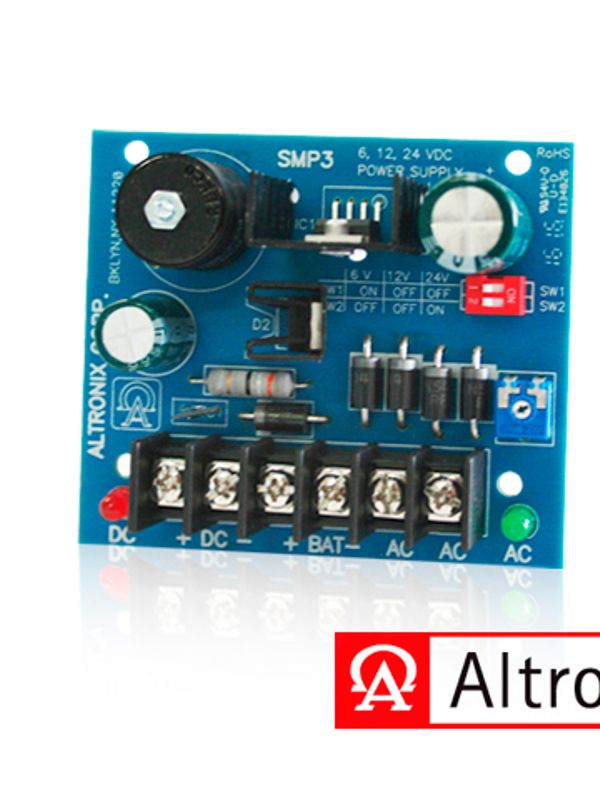 [FP123ALX04] FUENTE DE ALIMENTACION/CARGADOR ALTRONIX SMP3 CONVIERTE LA ENTRADA DE AC DE BAJO VOLTAJE EN 6VCD, 12VCC O 24VCC A 2.5A DE CORRIENTE DE SUMINISTRO CONTINUO. ESTA FUENTE DE USO GENERAL TIENE UNA AMPLIA GAMA DE APLICACIONES PARA CONTROL DE ACCESO, SEGURIDAD Y ACCESORIOS DE SISTEMA DE CCTV QUE REQUIE