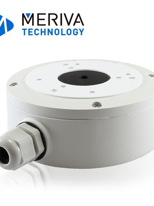 [HC140MER05] CAJA DE CONEXIONES REDONDA MERIVA TECHNOLOGY MVA-JB0301 / MONTAJE EN PARED O TECHO / COMPATIBLE CON CAMARAS PREFIJO MSC / MFC / MBASHD TIPO BULLET EN ANALOGICO CON LENTE FIJO / CAMARAS CON PREFIJO MOB TIPO BULLET EN IP CON LENTE FIJO
