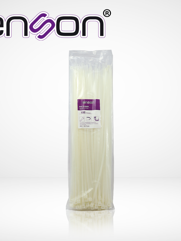 [INS51ENS03] CINCHO DE NYLON ENSON ENS-CH360W COLOR NATURAL DE 4.8 X 360MM DE LONGITUD FUERZA DE TENSION DE HASTA 22 KGS