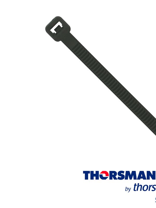[INS51THO10] CINCHO NYLON TH-190 THORSMAN 4200-03001 COLOR NEGRO, A 4.8MM - L 190MM, BOLSA/100PZS, DIAMETRO MAXIMO CAPACIDAD DE ATADO 49MM, FABRICADO EN POLIAMIDA (NYLON 66), GRADO DE FLAMABILIDAD UL 94 V-2, RESISTENTE A LA CORROSION, HUMEDAD Y CLIMAS EXTREMOS, TENSION 22 (KG) IDEAL PARA DUCTOS Y CABLES