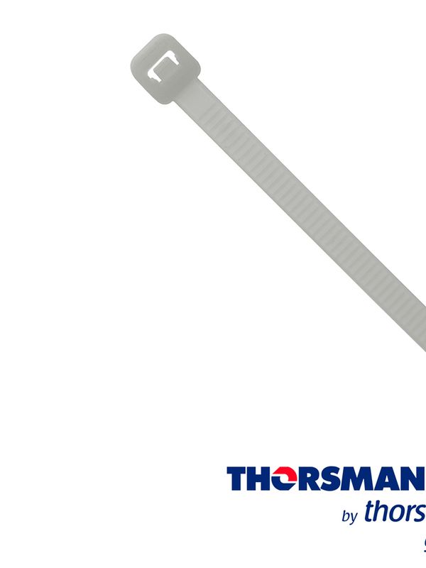 [INS51THO15] CINCHO NYLON TH-190 THORSMAN 4200-03000 COLOR NATURAL, A 4.8MM - L 190MM, BOLSA/100PZS, DIAMETRO MAXIMO CAPACIDAD DE ATADO 49MM, FABRICADO EN POLIAMIDA (NYLON 66), GRADO DE FLAMABILIDAD UL 94 V-2, TENSION 22 (KG) IDEAL PARA DUCTOS Y CABLES
