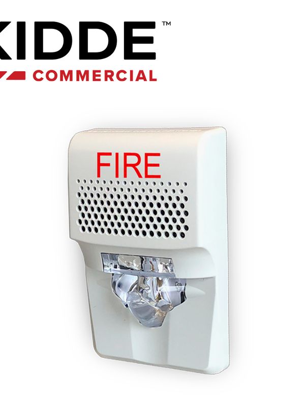 Sirena Con Estrobo Led Kidde Eg1avwf De 24 Vdc 55 Ma Para Pared Blanco Compatible Con Los Paneles Vs1 Y Vs4 (trabaja Con Paneles De Terceros A 24vdc)