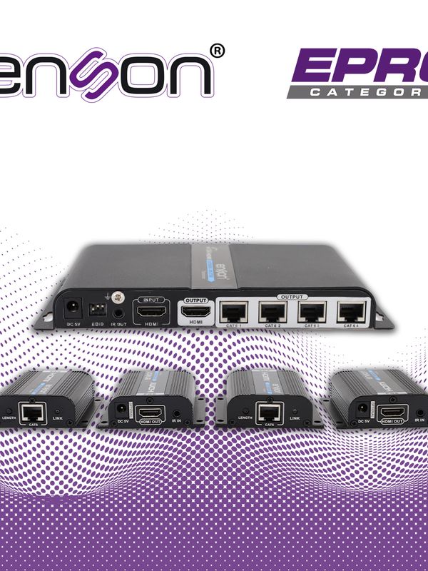 Distribuidor Extensor Hdmi Enson Ens-ex704 Con 4 Extensores De Hasta 40mts Con Cable 100% Cobre Cat6 A 1080p Salida Hdmi Local Hdmi-loop Y Control De Ir