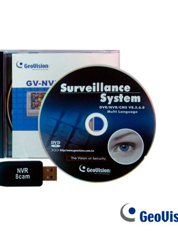 [GV-NVR 4 ONVIF] Licencia Software Geovision Gv-nvr 4 Canales Onvif Terceros Dongle Usb