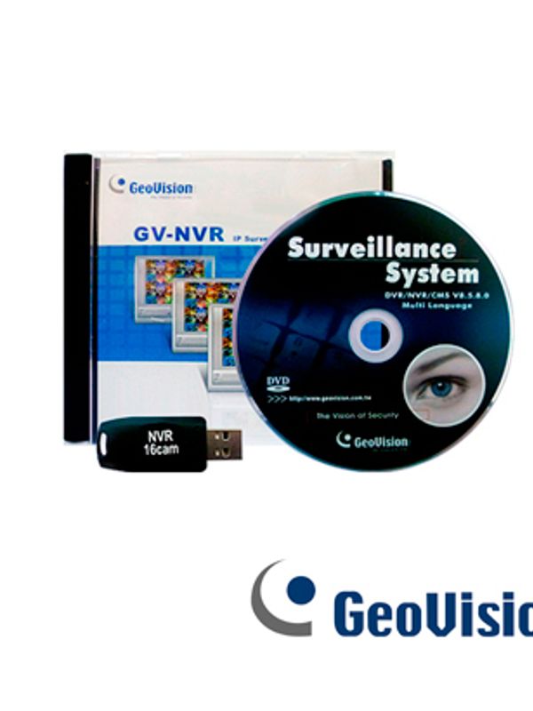 [GV-NVR 16 ONVIF] Licencia Software Geovision Gv-nvr 16 Canales Onvif Terceros Dongle Usb