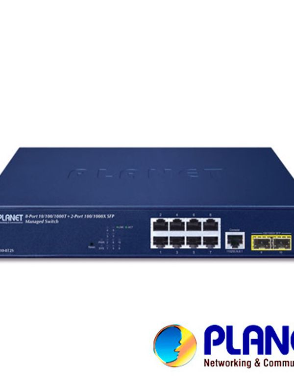 [SW082PLA07] SWITCH PLANET GS-4210-8T2S ADMINISTRABLE L2 / 8 PUERTOS RJ45 VELOCIDAD DE TRANSMISION 10/100/1000 MBPS + 2 PUERTOS SFP VELOCIDAD DE TRANSMISION 1000 MBPS + 1 PUERTO RJ45 SERIAL/ TEMPERATURA DE OPERACION 0-50 GRADOS CENTIGRADOS