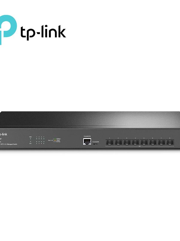 Switch Administrable Tp-link Sx3008f / Cuenta Con 8 Puertos Sfp+ 10giga / Administracion Centralizada Con Omada / Carcasa Metalica Ideal Para Rack / Uso Interior