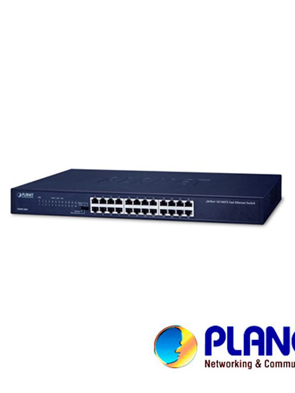 Switch Planet Fnsw-2401 No Administrable / 24 Puertos Rj45 Velocidad De Transmision 10/100 Mbps / Temperatura De Operacion 0-50 Grados Centigrados / Montaje En Rack