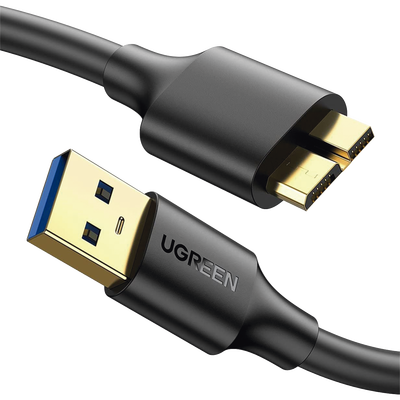 [10840] Cable Adaptador USB-A 3.0 a Micro USB 3.0 / 0.5 Metros / Carga y Sincronización de Datos / Velocidad de hasta 5 Gbps / Blindaje Interior Múltiple / Núcleo de Cobre Estañado de 22 AWG / Compatibilidad Universal.