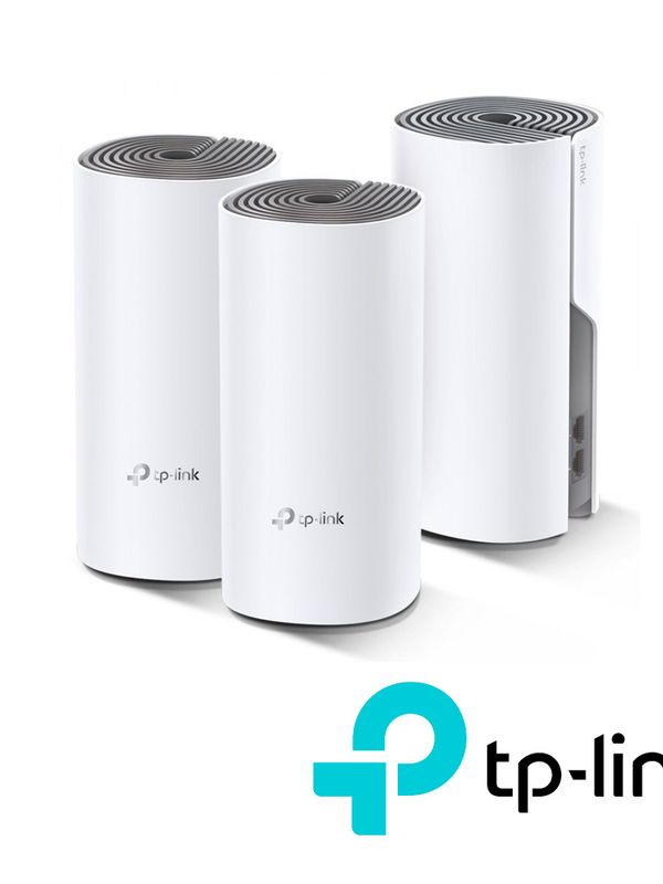 Sistema Wi-fi Mesh Tp-link Deco E4(3-pack) Ac1200, Dual Band, Hasta 100 Equipos, Mu-mimo, Compatible Con Alexa