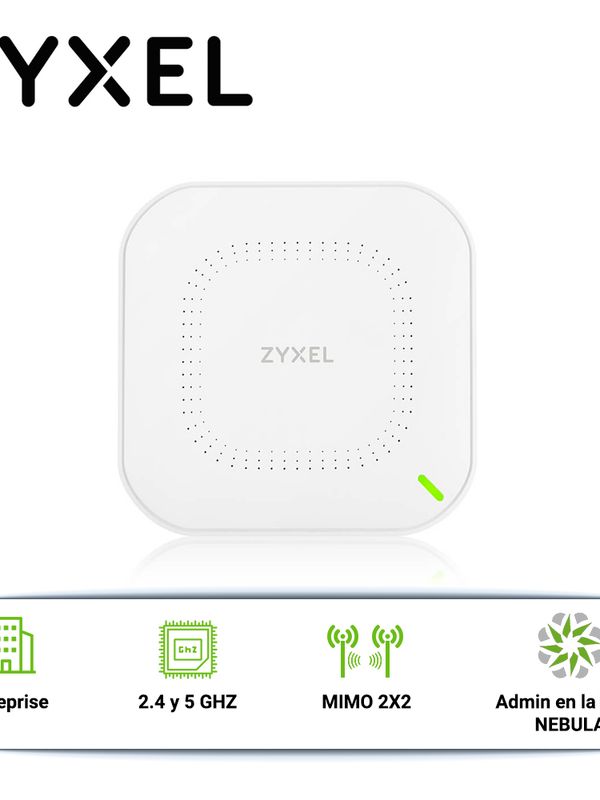 [WI212ZYX01] ACCESS POINT ZYXEL NWA1123ACV3 INTERIOR 1 PUERTO LAN RJ45 10/100/1000 MBPS MU-MIMO 2X2 2.4GHZ 300MBPS 5GHZ 866MBPS WIFI 802.11AC WAVE 2 ADMINISTRABLE CON NEBULA ALIMENTACION 12VDC 1A/POE AF (INYECTOR NO INCLUIDO)