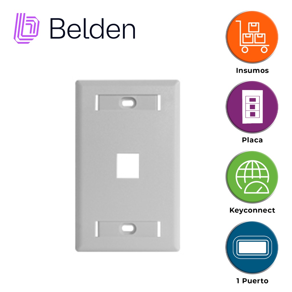 [EC020BEL01] AX102660 PLACA DE PARED (FACEPLATE) BELDEN AX102660 / INTERIOR / BLANCO /1 PUERTO / PIEZA