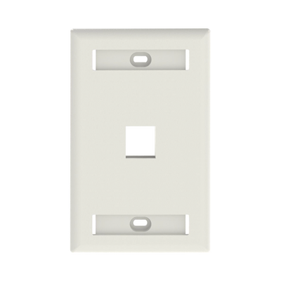 [NK1FIWY] Placa de Pared Vertical, Salida Para 1 Puerto Keystone, Con Espacios Para Etiquetas, Color Blanco Mate