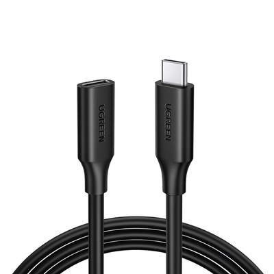 [10387] Cable USB-C Macho a USB-C Hembra | 1metro | USB-C 3.1 Gen 2 | Compatible con Thunderbolt 3 | TPE | Transferencia de Datos 10 Gbps | Soporta hasta 100W para Carga Rápida | Reversible.
