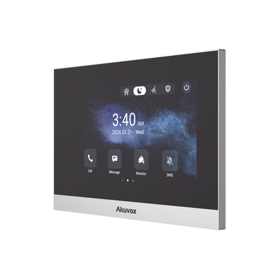 Monitor ANDROID / Soporta APP Android / Pantalla Touch Screen LCD 7 / WiFi / Punto WIFI / Bluetooth / PoE / SIP / 8 Entradas de Alarma / 1 Salida de Relé / Comunicación con App de Familiares / Administración 100 % en la Nube