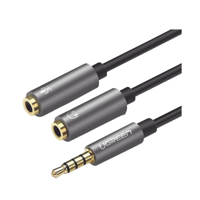[30619] Cable Divisor en Y / De 3.5 mm Macho a Dos Salidas de 3.5 mm Hembra / CTIA, TRS / Núcleo de Cobre / TPE / Longitud 20 cm / Ideal para Separar el Micrófono de los Auriculares
