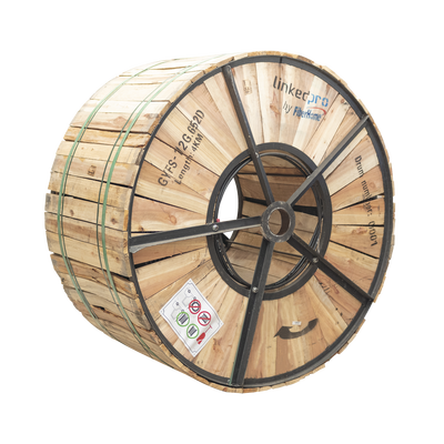 [GYFS-12C/4KM] Carrete de 4 Kilómetros (13123.36 Pies) de Fibra Óptica para Exterior G.652D, Armada, Monomodo de 12 Hilos, Loose Tube, Color Negro, para Instalación en Ducto Subterráneo o Enterrado Directo