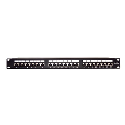 [LP-PP-530] Panel de Parcheo de Impacto Blindado (STP) de 24 Puertos Cat5e, 19 Pulgadas