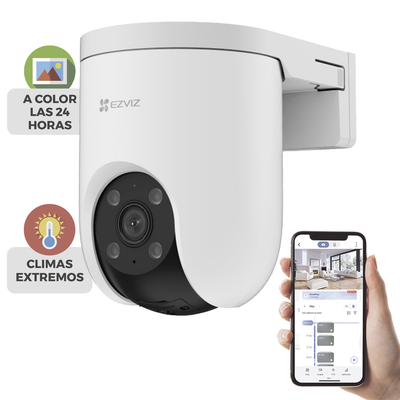 [CS-H8C/8MP] Cámara PT para Exteriores / 4K (8 Megapixel) / Visión Nocturna a Color / Audio Bidireccional / Vista Panorámica 360° / Detección de Forma Humana / Auto Seguimiento de Zoom / IP65