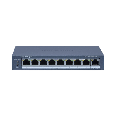 [DS-3E1309P-EI/M] Switch PoE+ / Monitoreable / 8 Puertos 10/100 Mbps PoE+ / 1 Puerto 1000 Mbps Uplink / Configuración Nube Hik-Partner Pro / Modo Extendido hasta 300 metros / 60 W