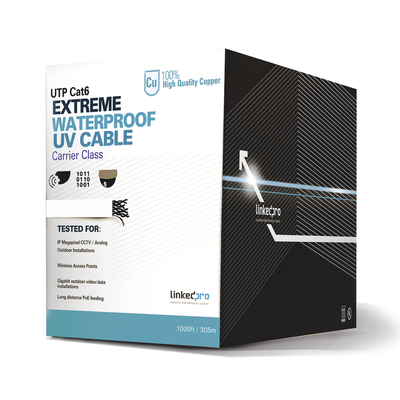 [PRO-CAT-6-EXT-LITEW] Bobina de Cable UTP Cat6 para Exterior en Color Blanco / 305 Metros (1000 Pies) / Certificada UL / Sin Blindaje