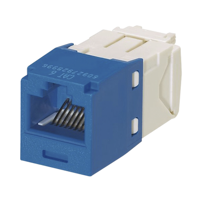 Conector Jack RJ45 Estilo TG, Mini-Com, Categoría 6, de 8 Posiciones y 8 Cables, Color Azul