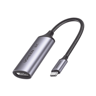 [15575] Cable Adaptador USB-C a DP 1.4 | 8K@60Hz | 4K@240Hz | Compatible con Thunderbolt 3 & 4 | HDR | eARC | DTS | Dolby | 3D | ALLM | VRR | Admite Multi-Stream (MST) | Longitud del Cable 10 cm (3.94 Pulgadas) | Caja de Aluminio
