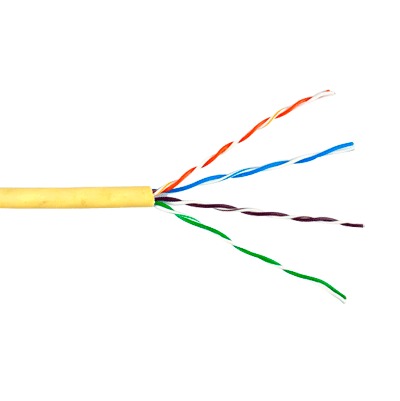 Bobina de Cable de 305 Metros (1000 Pies) UTP Cat6 Riser / Color Amarillo / UL, CMR, Probado a 350 Mhz / Para Aplicaciones de CCTV, Redes de Datos, IP Megapixel, Control RS485