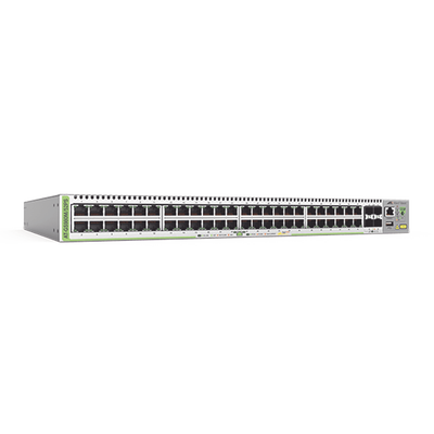 [AT-GS980M/52PS-10] Switch PoE+ Administrable CentreCOM GS980M, Capa 3 de 48 puertos 10/100/1000Mbps + 4 SFP Gigabit, 740 W
