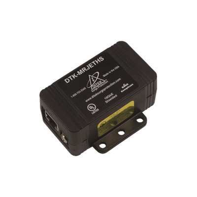 [DTK-MRJETHS] Protector de un solo canal 10GbE para sistemas de CCTV , Ideal para protección de cableado categoría CAT5e, CAT6 y CAT6A.