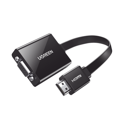 [40248] Adaptador HDMI a VGA / Resolución 1080P / Audio 3.5mm / Con Puerto Micro USB para Alimentación / Plug & Play / No Requiere Controlador / ABS / Flexible y Duradero