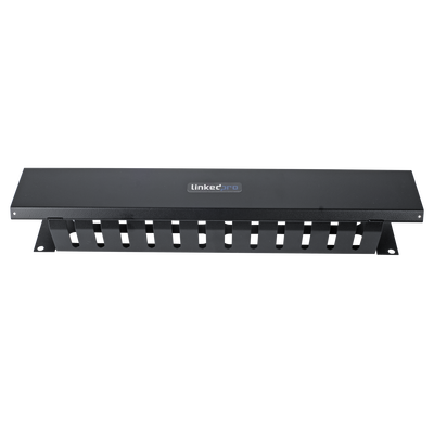 [LPCM-042U] Organizador de Cables Horizontal de 2U para Rack de 19 con Cubierta Metálica