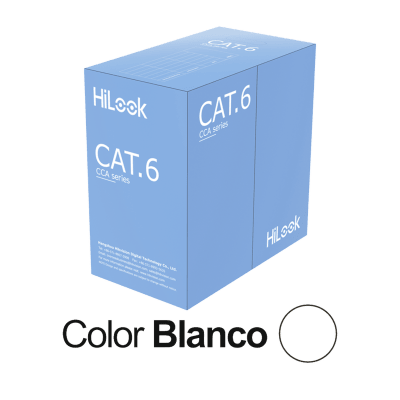 [NC-1LN6UU/CCA/M] Cable de Red UTP Cat6 / 23 AWG / Cumple ANSI-TIA-568.2-D / RoHS 2.0 / CPR Fca / Longitud 305 Metros (1000 Pies) / PVC Blanco / Resistencia a la Tracción y Compresión / Operación -20°C a 70°C