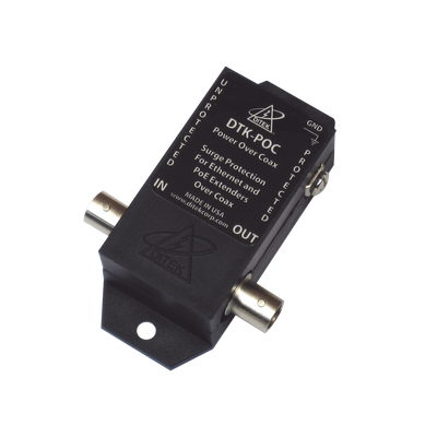 [DTKPOC] Protector Coaxial PoE / BNC Hembra / 75 Ohms / Ethernet 10/100 / Cámaras IP y Extensores