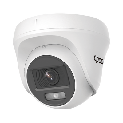 [E8-TURBO-PC/A] Turret TURBOHD 2 Megapíxel (1080p) / Imagen a color 24/7 / Lente 2.8 mm / Policarbonato / Luz Blanca 20 mts / Interior / Microfono Integrado / TVI-AHD-CVI-CVBS / dWDR