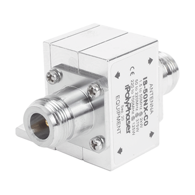 [IS-50NX-CO] Protector Coaxial RF / 1.5-700 MHz / 50 Ω / Conectores N Hembra / Ceja Lateral / 2 kW