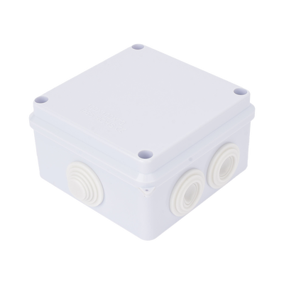 [LP-WBX-100] Caja de Conexiones Impermeable IP65, 7 Entradas, Dimensiones 100 x 100 x 70 mm, para Instalaciones Industriales, Comerciales y Residenciales, Incluye Tornillería para su Instalación