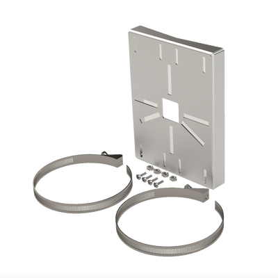 Montaje universal galvanizado para instalación de cámaras en poste 2 a 5 color gris galvanizado