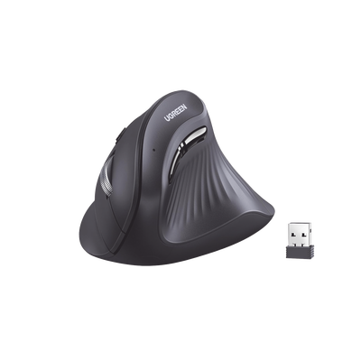 [25444] Mouse Inalámbrico en Angulo Vertical | 2.4G & Bluetooth | Conecta 3 dispositivos Simultáneamente | 4 Niveles de DPI | Clic Silencioso | 5 botones Silenciosos | Soporta Win, Mac, Linux & Chrome.