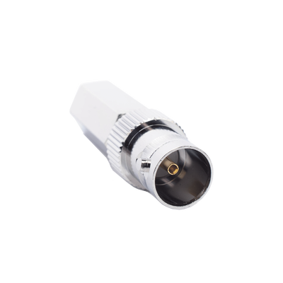 [RFB-1722] Conector BNC Hembra en 75 Ohm, Tipo Roscable para cable Coaxial RG-59/U, Níquel/ Plata/ Delrin.