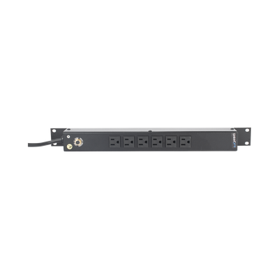 [HTCM1U6C] Multicontacto Horizontal (PDU) de 6 Contactos (NEMA 5-15R) Rack 19 1UR. Voltaje Entrada/Salida: 120Vca/15A