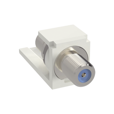[CMFWH] Módulo Acoplador Coaxial Tipo F, Mini-Com, de 75 Ohms, 3.0 GHz, Color Blanco