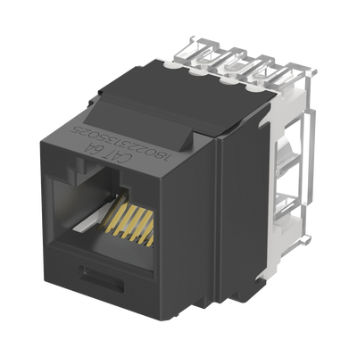 [NK6X88MBL] Conector Jack Estilo 110 (de Impacto), Tipo Keystone, Categoría 6A, de 8 Posiciones y 8 Cables, Color Negro