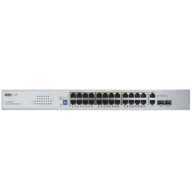 [WI-PCES226GF] Switch PoE (802.3af/at/bt) / No administrable de largo alcance / Hasta 250m / Con 24 x 10/100Mbps + 2 x SFP Gigabit Combo / 250 W