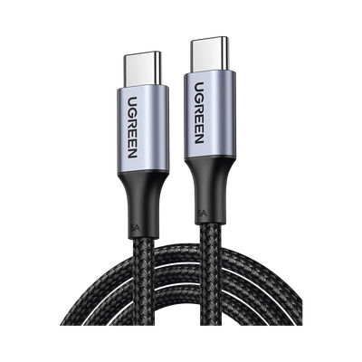 [70427] Cable USB-C a USB-C | 1 Metro | Carga Rápida de hasta 100W | Transferencia de datos 480 Mbps | PD3.0 | QC4.0/3.0/2.0 | FPC | AFC | Protección Integrada| Caja de Aluminio | Nylon Trenzado | Amplia Compatibilidad | Color Negro.