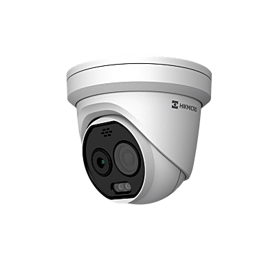 [HM-TD1218-2/G0/T1A] (HIKMICRO) Turret IP Bi-Espectral / Térmica (160 X 120 / 1.8 mm) + Óptica (5 MP / 2 mm ) / Rango: -20°C a 150°C / 8°C Tolerancia / VCA 3.0 (Vehiculo 60 Mts / Humano 20 Mts) / Detección de Fuego y Humo / IP67 / Dual Light /