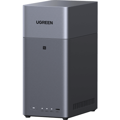 NAS UGREEN NASync DH2300 / Procesador RK3576 / 4GB / 32GB eMMC / 2 Bahías SATA / JBOD-Basic-RAID 0-RAID 1 / Puerto HDMI 4K / 1 GbE / USB 3.2 Gen 1 Type-C / Detección NFC